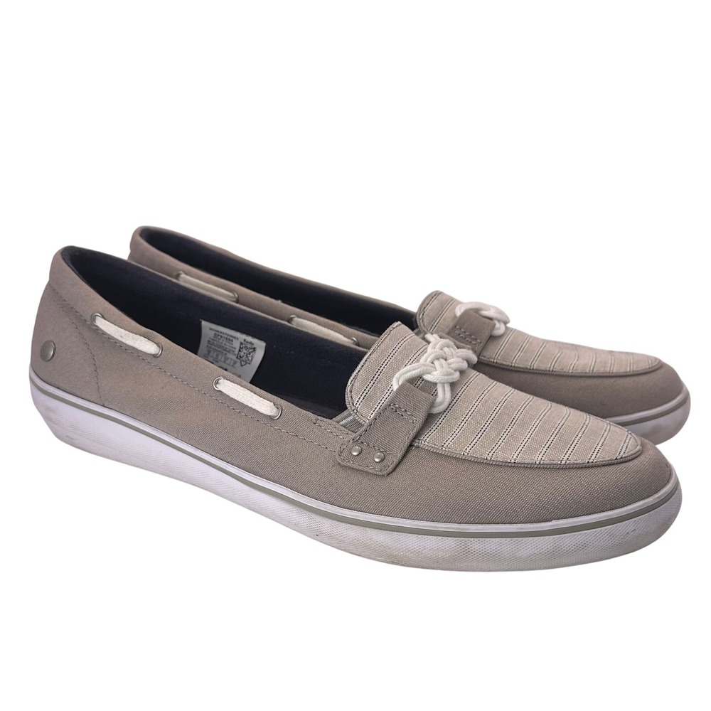 Grasshoppers by Keds Womens Taupe Canvas Boat Shoes EF61694 Size 10